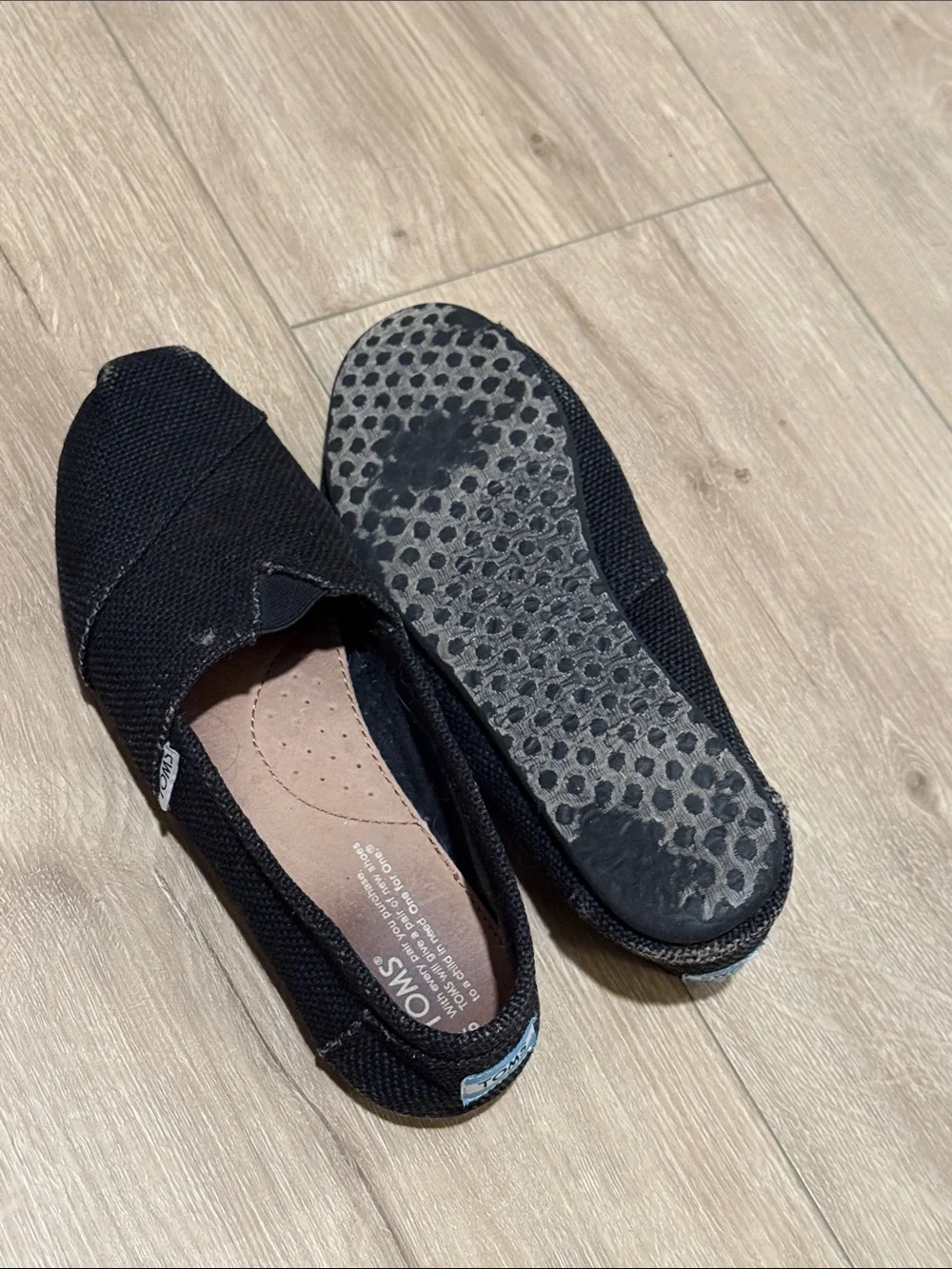 Toms Black Women's Canvas Slip-On Flats